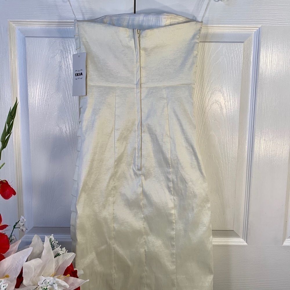 OFF-WHITE STRETCH STRAPLESS DRESS SIZE SMALL - Picture 5 of 5
